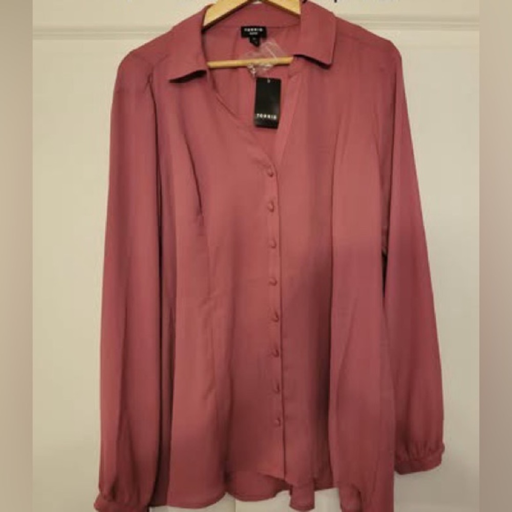 Torrid Mauve Button-Down Shirt